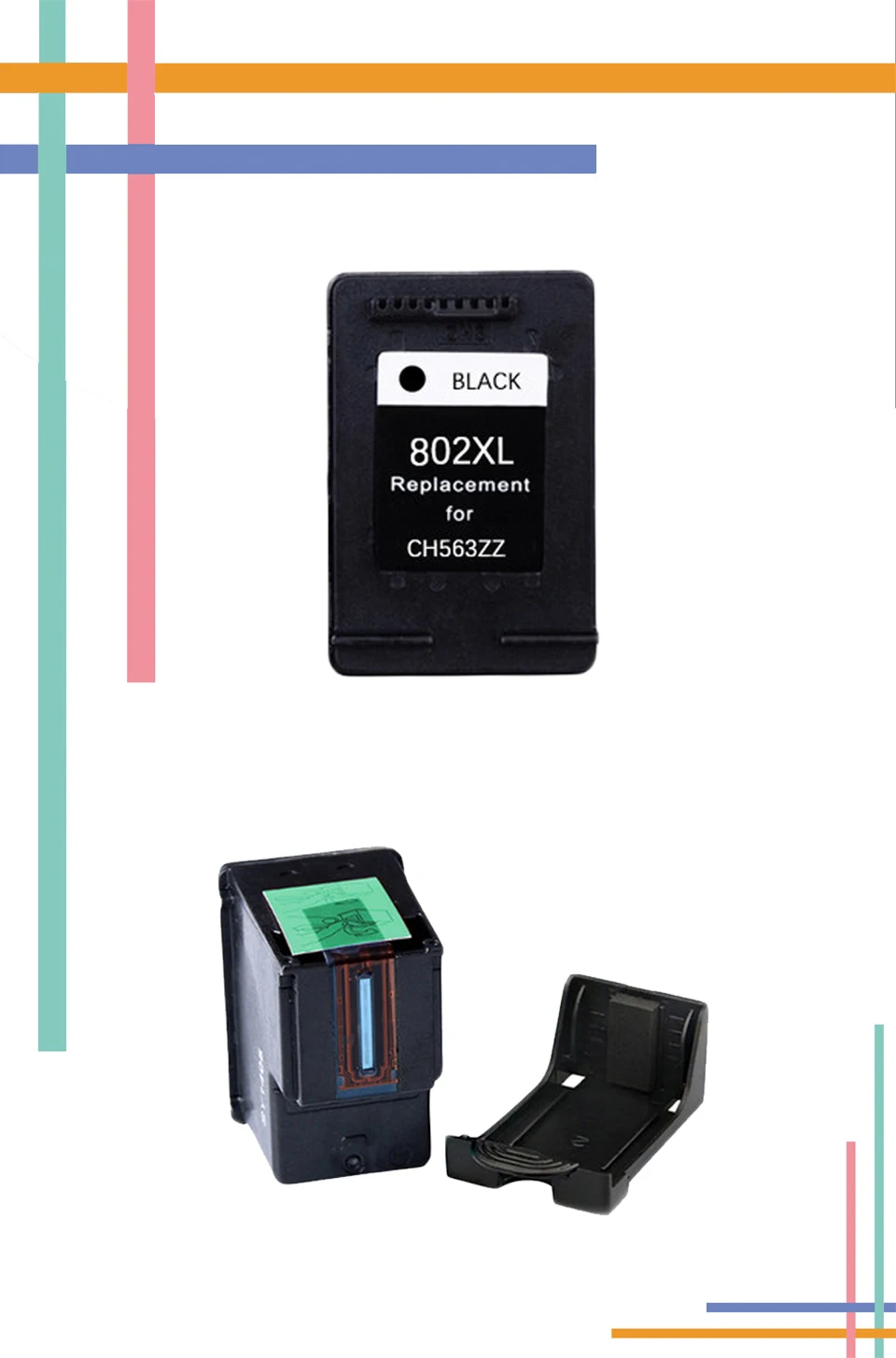 for HP802 Black compatible cartridge