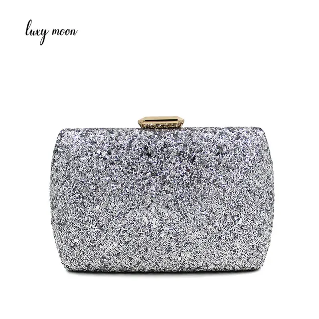 Aliexpress Luxy Moon Crystal Evening Bag Beaded Day Luxy Moon Crystal Evening Bag Beaded Day Clutches Lady Wedding Purse Rhinestones Handbags Silver Black