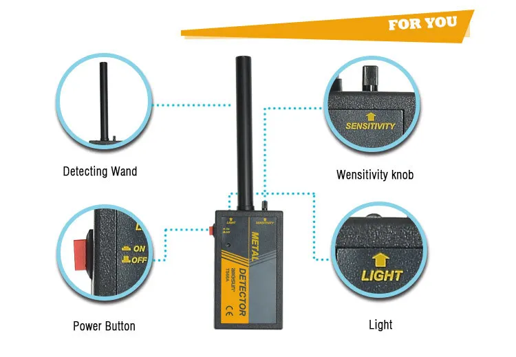 Все солнце TS66A ручной металлоискатель с водонепроницаемым металлодетектором с высокой чувствительностью Корабль из России