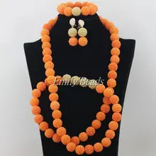 2015 Elegant African Costume Jewellry Set 48 inches Necklace Nigerian Wedding Bridal Beads Jewelry Set Free