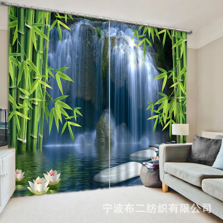 

2017 Shade Fabric Forest falls Print 3D Blackout Curtains For Bedding room Living room Drapes Cotinas para sale
