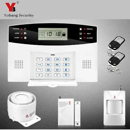 

YoBang Security 433MHZ Home Remote Control LCD Wireless GSM Alarm System Keyboard Voice Promopt Alarm Sensor Suite.