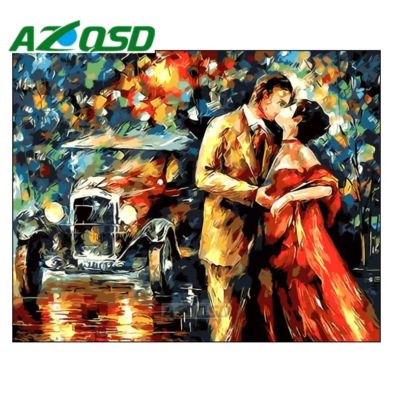

AZQSD Diy Painting By Numbers On Canvas Colorful Lover 40x50cm Frameless Acrylic Modular DIY Digital Oil Painting szyh063