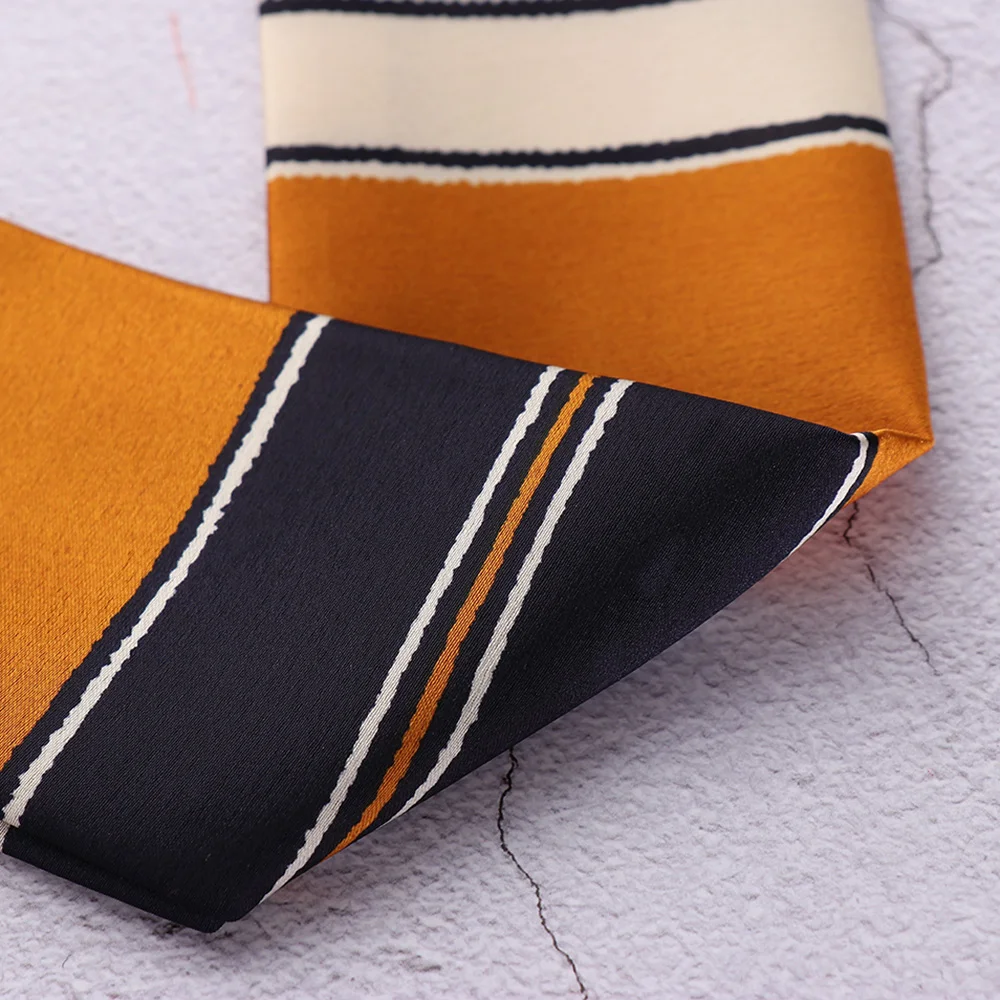Женский Повседневный винтажный Шелковый Атласный квадратный шарф на шею Ретро галстук-бабочка для волос Модные женские маленькие шарфы банданы