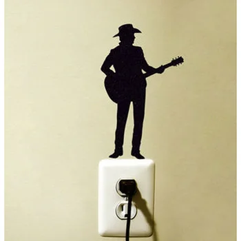 

Country Music Guitar Fashion Vinyl Wall Switch Sticker Decoration Decal 5WS0055