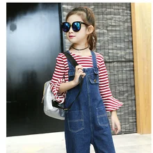 Детские джинсовые комбинезоны, Джинсы для малышей, брюки для маленьких мальчиков и девочек, одежда для младенцев, детские штаны для младенцев для детей 4-12 лет