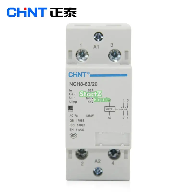 CHNT NCH8-63/20 63A 230V 2NO Din rail AC контактор для дома