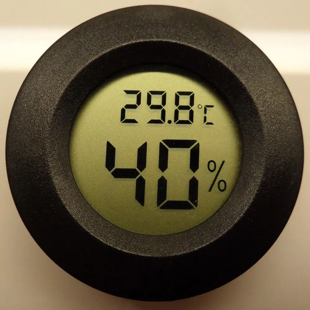 

New Roundish Mini Digital Cigar Humidor Hygrometer Thermometer Round Face Brand New