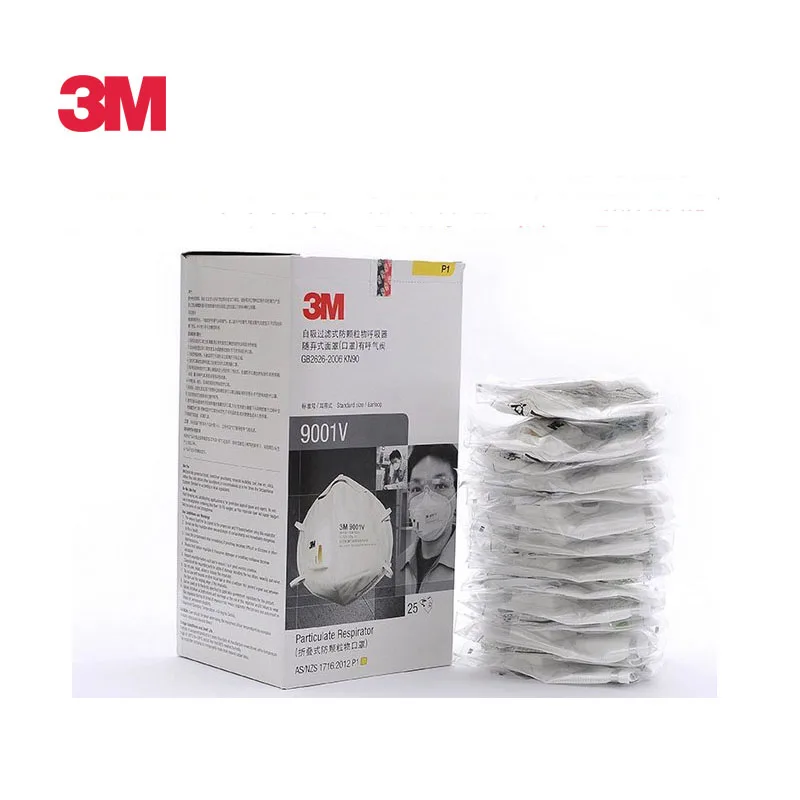 

25pcs 3M KN90 9001V 9002V Dust Mask Anti PM 2.5 Mask Industrial Construction Folding Protective Safety Respirator Family Pro