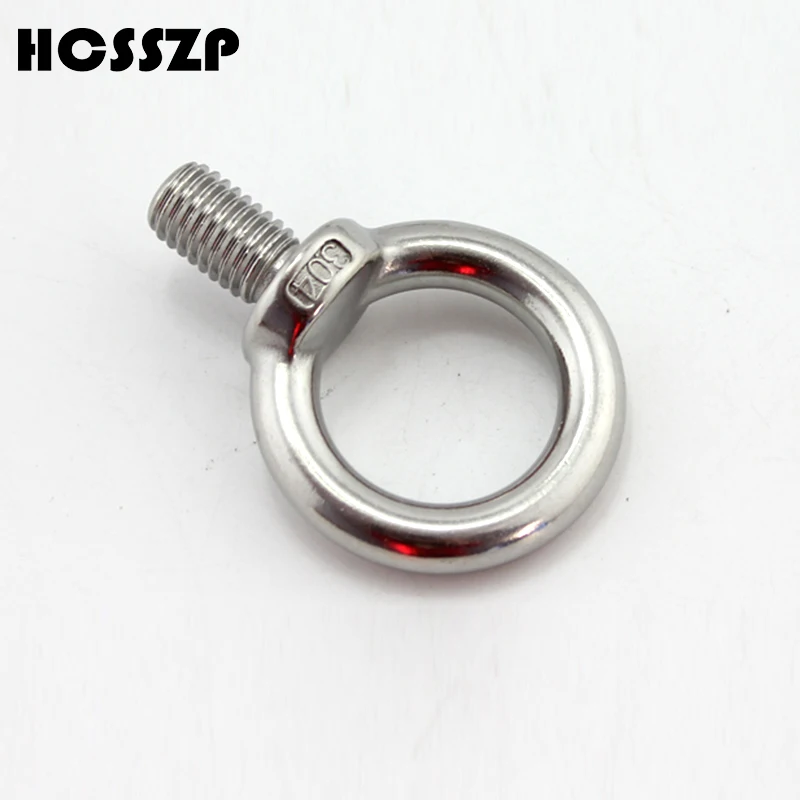 

HCSSZP 10 Pcs Ring Screw Eye Bolt Loop Hole JIS1168 Standard Japanese Style 304 Stainless Steel for Cable Rope Lifting