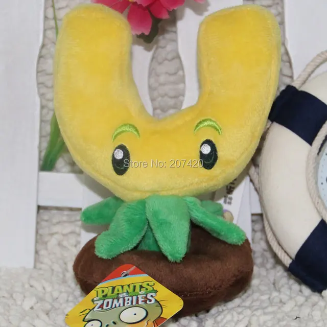 Special Price 6.5inch 17cm Cute Plant Vs Zombies Series Plant GOLD MAGNET Plush Toy Doll,1pcs/pack