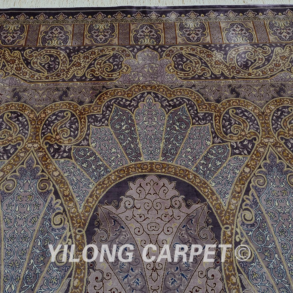 Yilong 6'x9' Vantage фиолетовый Традиционный Ковер для спальни ручной работы персидский шелковый ковер(0737