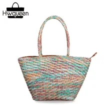 Кантри стиль натуральная кожа вязание дизайнер женская маленькая сумка Топ Ручка Сумка-корзинка винтажная Женская тканая сумка