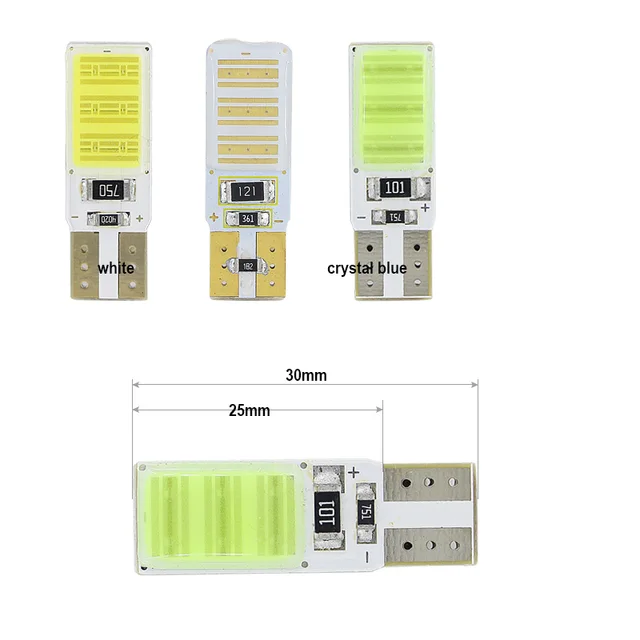 SAARMAT 2*Pieces T10 W5W 194 168 LED Car Parking Side Signal Light License Plate Bulb Interior Reading Wedge Dome Turn Lamp @12V