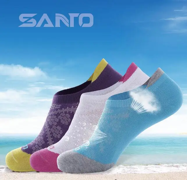 

SANTO COOLMAX woman quick dry sport socks summer outdoor thin running socks sock slippers