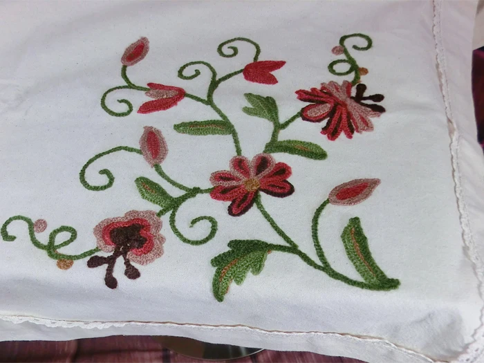 53 x68 Vintage Hand embroidery cotton Crochet Lace 