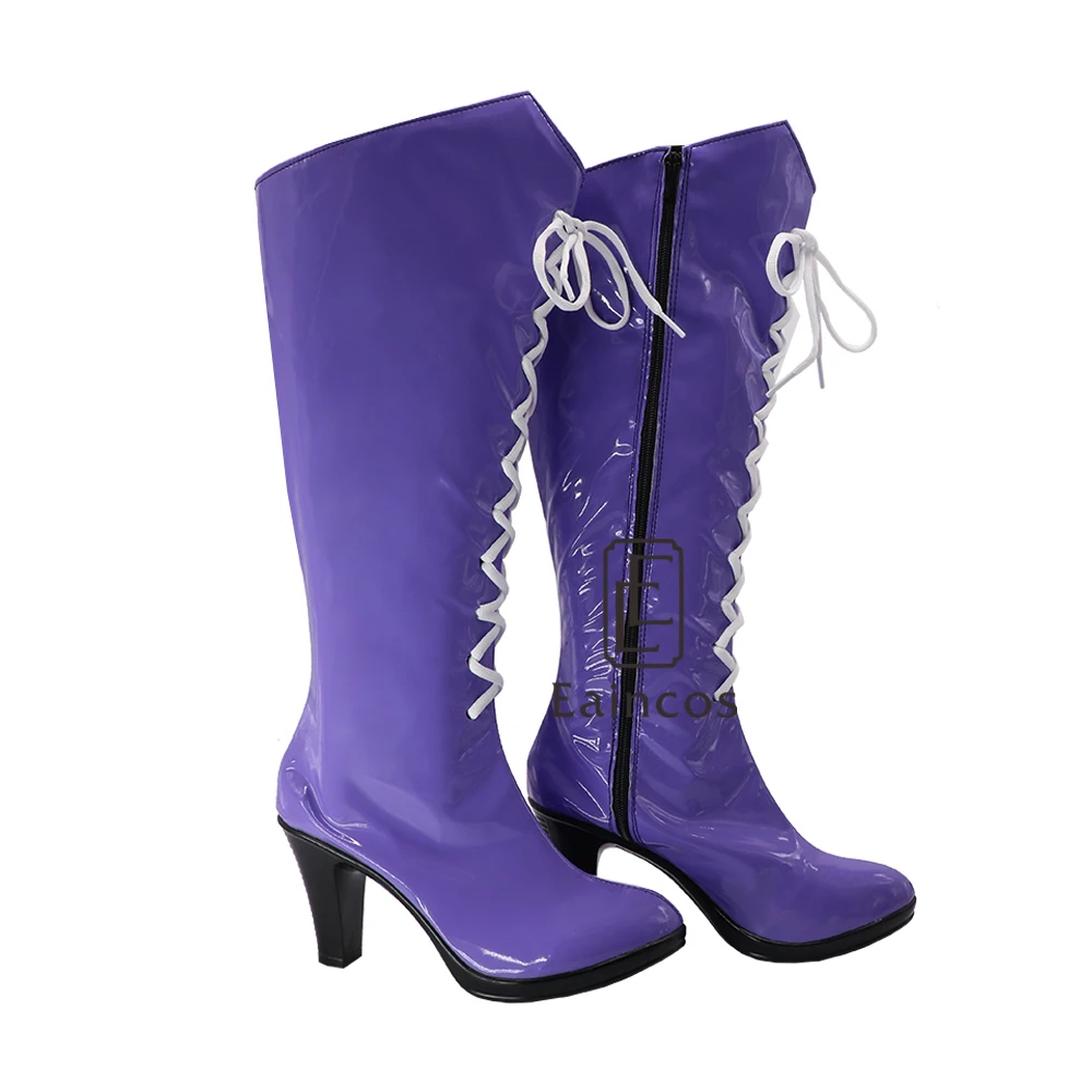 Обувь для костюмированной вечеринки в стиле аниме «Сейлор Мун», «Сейлор Сатурн»; маскарадные фиолетовые сапоги; Индивидуальный размер