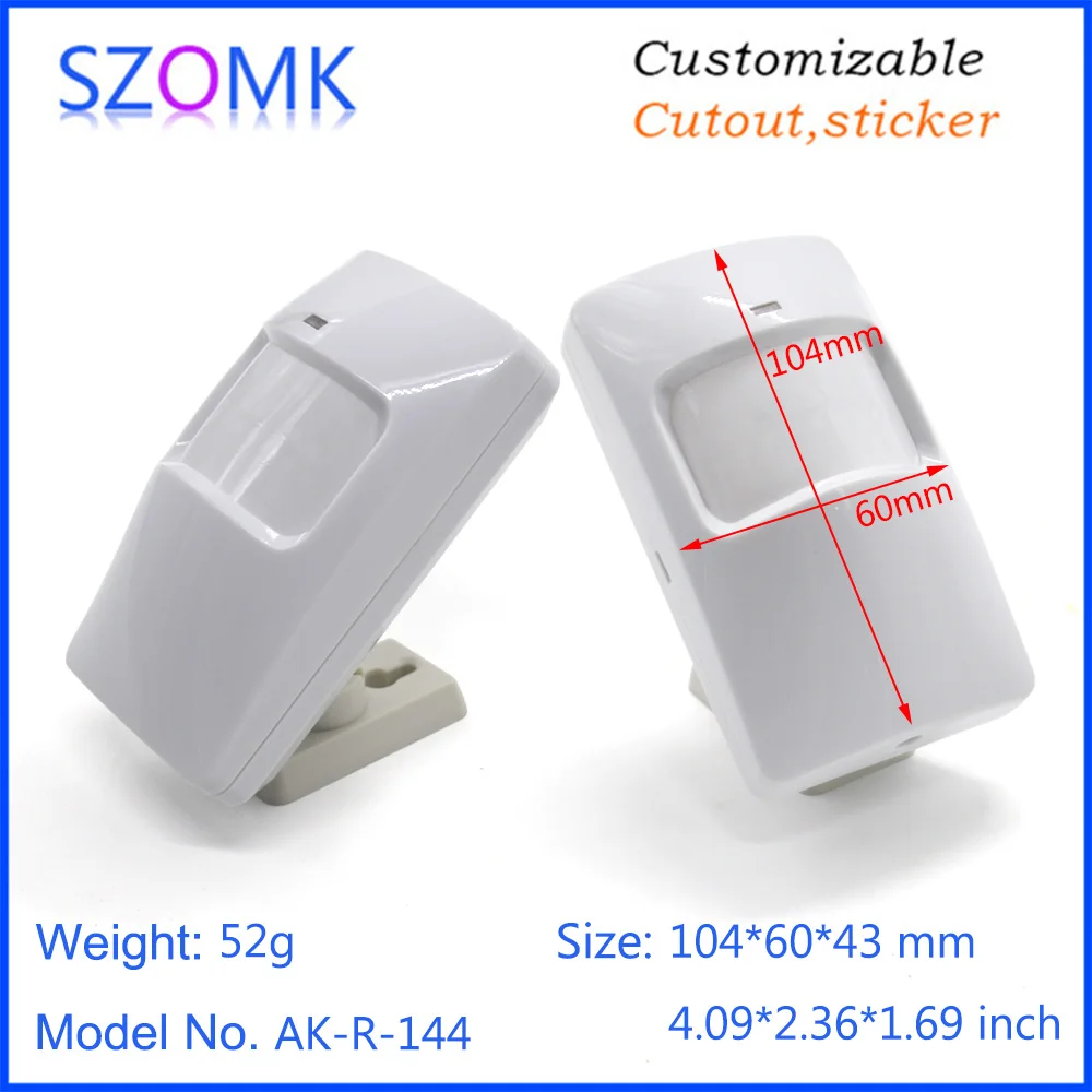 szomk new PIR motion plastic enclosure for electronics plastic junction housing with bracket plastic instrument housing PIR sensor casing (1)