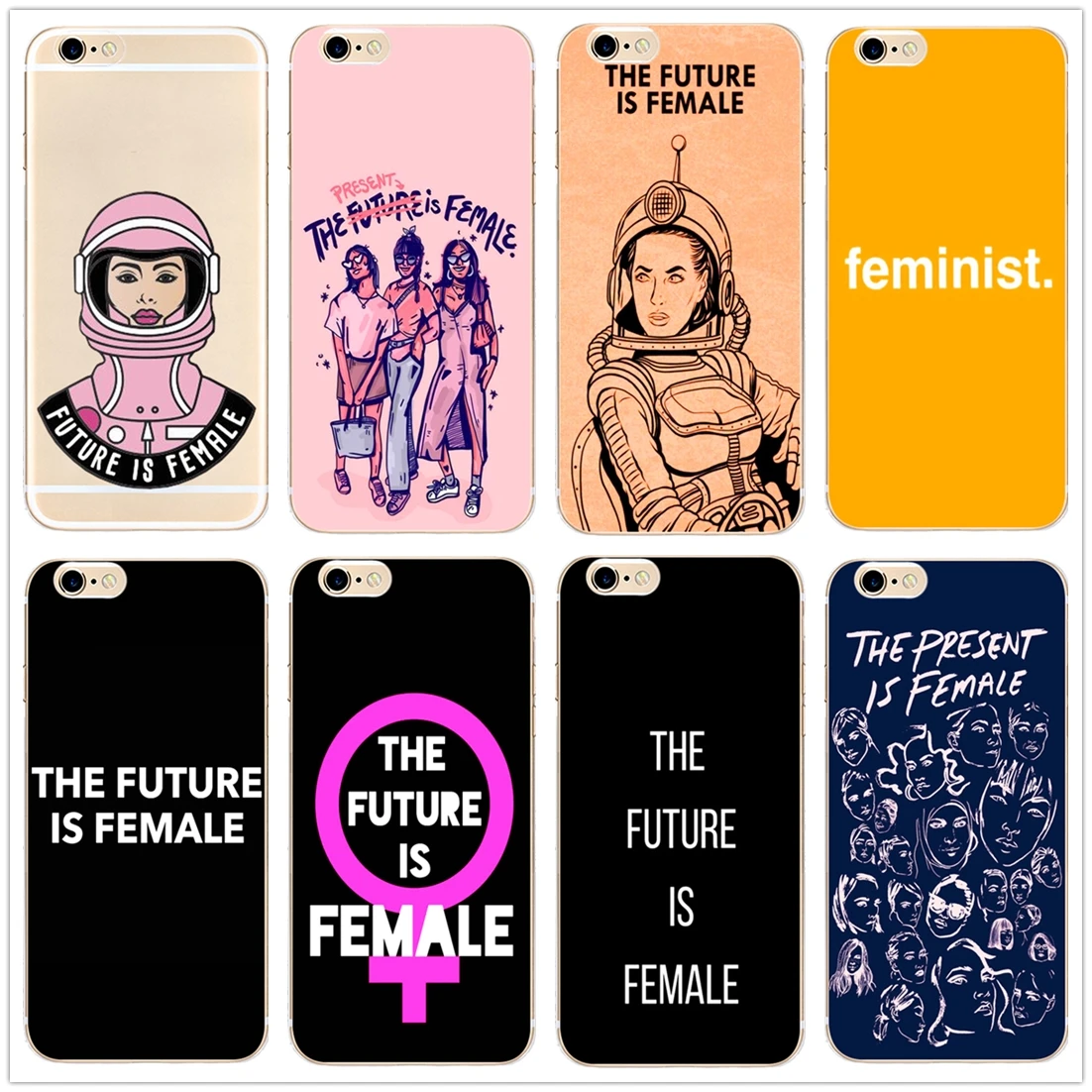 

The Future Is Female hard clear phone case cover for Samsung s8 s9plus S6 S7Edge S5 for iPhone 7 6s 8plus 5s 5c 4s X XS XR XSMAX
