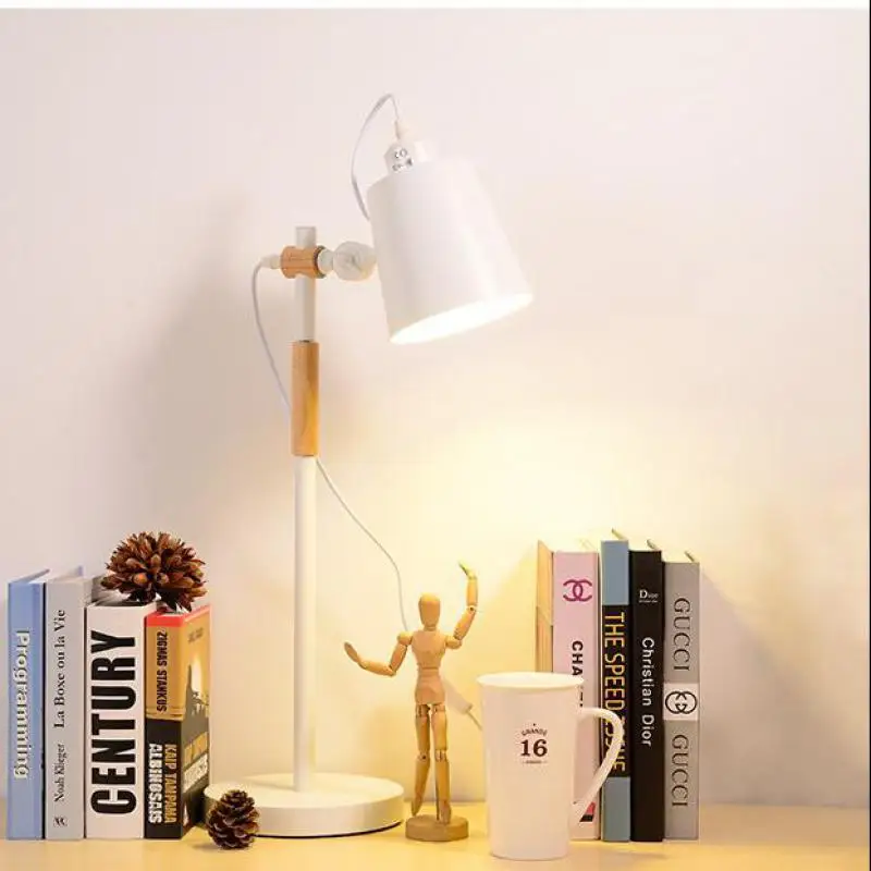 

2018 Led wood table desk lamp Student Study Reading Learning desk light Led Nordic Eye Protection Office Work light Escritorio