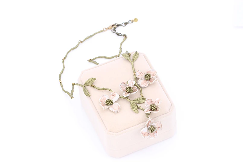 MISHA, модное милое ожерелье для девочек, ювелирное изделие ручной работы, Рододендрон, роскошное эмалированное глазурное ожерелье, Женские Ювелирные изделия, вечерние 2358