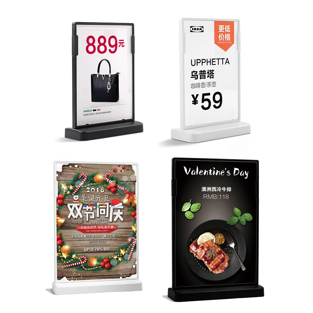 SVIAO A4 plastic acrylic display stand T-shaped double-sided desk POP acrylic menu stand restaurant hotel sign