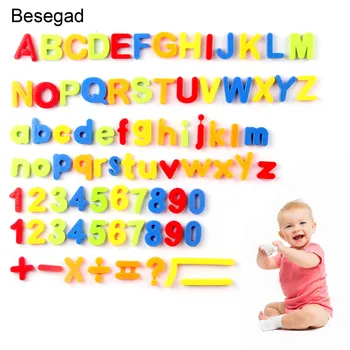 

Besegad 80pcs Puzzle Toy Magnetic Numbers Alphabet Letters Fridge Magnet Toddlers Kids Preschool Learning Spelling Counting Toys