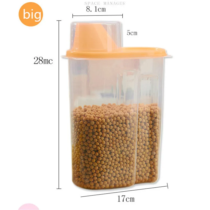 1PC Plastic Food Storage Lattices Sealed Crisper Grains Tank Storage Kitchen Sorting Food Storage Box Container Dropshipping X