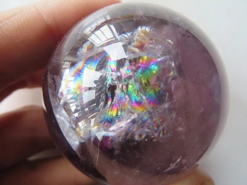 

Natural Amethyst Quartz Rainbows Ball Crystal Sphere Orb Healing 122g