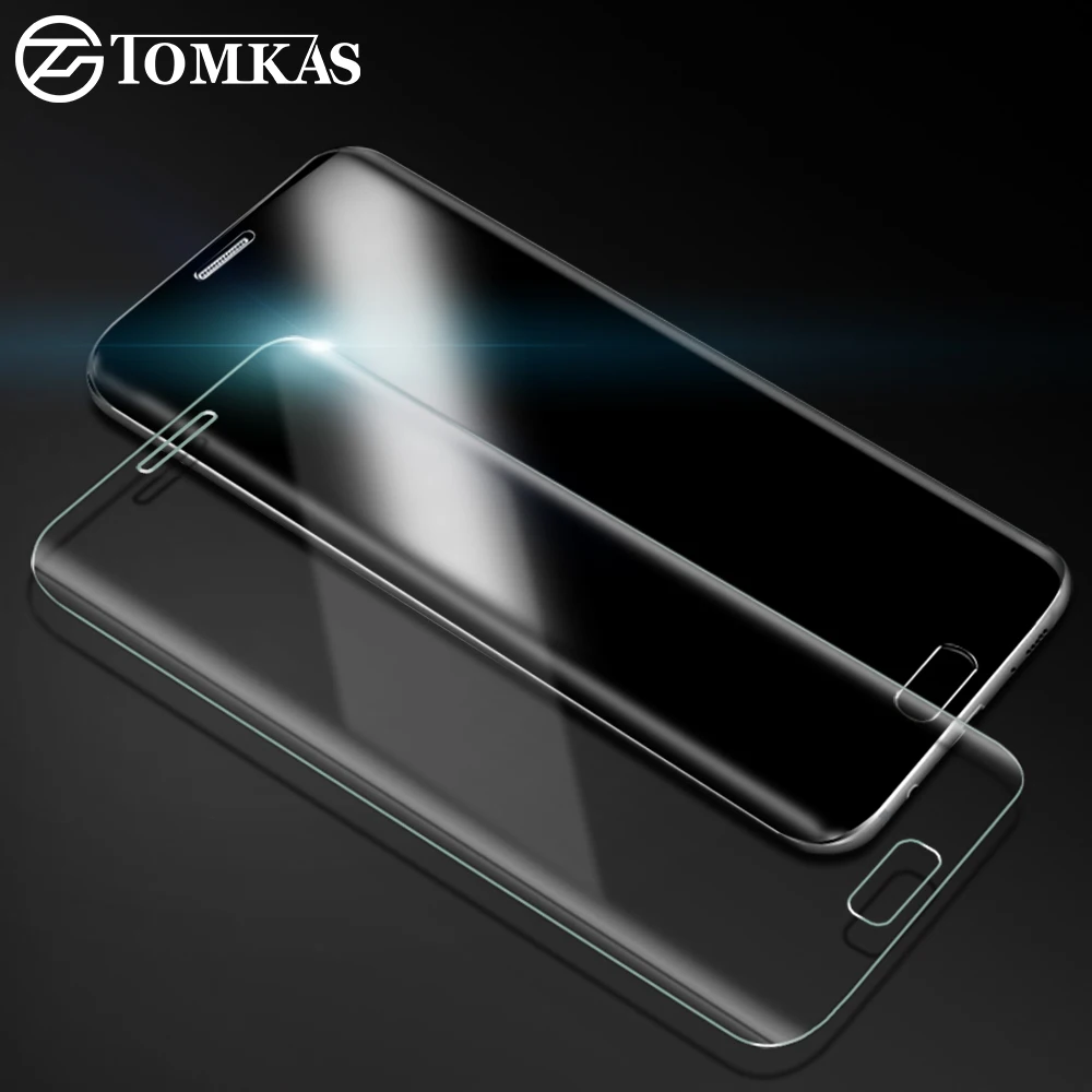 Защитное стекло TOMKAS для Samsung S7 Edge 3d пленка с изогнутыми краями Galaxy S6 Edge|glass for samsung
