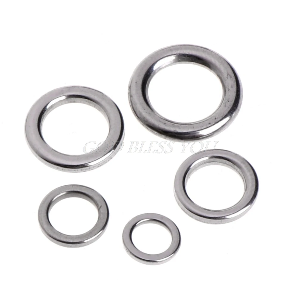 

50Pcs Solid Rings Stainless Steel Fishing Lures Lead Jigging Tackle Connector pesca Accessory, pesca Terminal Tackle Drop Ship