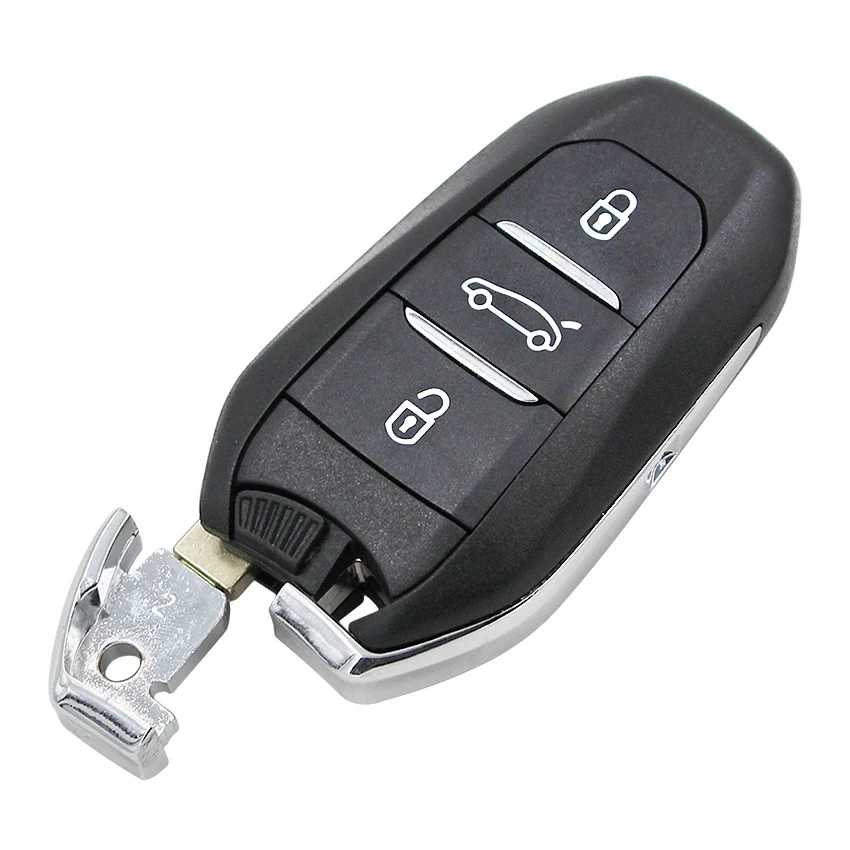 Keyless-Go 3 кнопки дистанционный смарт ключ-брелок 433 МГц 4A чип для peugeot 208 308 508 3008 5008 с аварийным ключом HU83