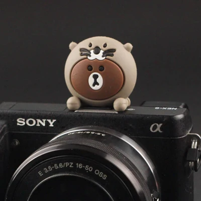 3D мультфильм Герой Мстители камера Фонарик Горячий башмак Крышка для Canon Nikon Fujifilm samsung Panasonic Leica Olympus - Цвет: Черный