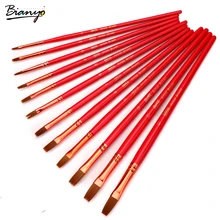 Bianyo 12 шт. разные модели плоская нейлоновая головка для волос Акварель гуашь кисть для покраски кисти Современная Краска ing кисть Набор принадлежностей