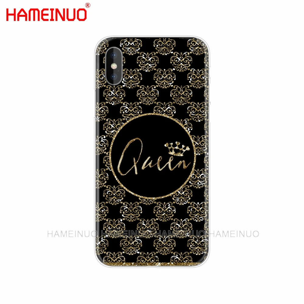 HAMEINUO королева и король корона Coque сотовый телефон чехол для iphone X 8 7 6 4 4S 5 5S SE 5c 6s plus - Цвет: 90113