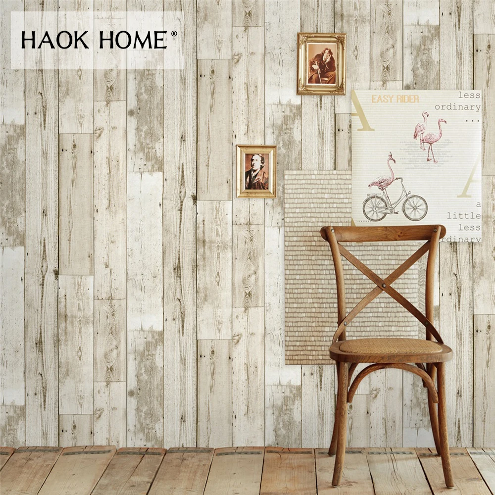 HaokHome 3d Vintage Faux Wood Panel Wallpaper Rolls self adhesive StickerBrown Contact paper Bedroom Living room Wall Decoration HaokHome 3d Vintage Faux Wood Panel Wallpaper Rolls self adhesive StickerBrown Contact paper Bedroom Living room Wall Decoration