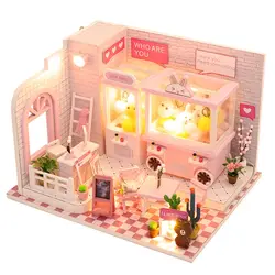 Кукольный дом Миниатюрный Кукольный домик с комплектом мебели деревянный дом миниатюрные игрушки для детей Новогодний Рождественский