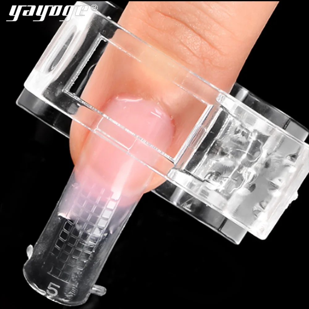 Yayoge, накладные ногти, фиксированный зажим для ногтей, прозрачный цвет, строительный пластик, накладные ногти, зажим для УФ-полистроительного геля, инструменты для дизайна ногтей