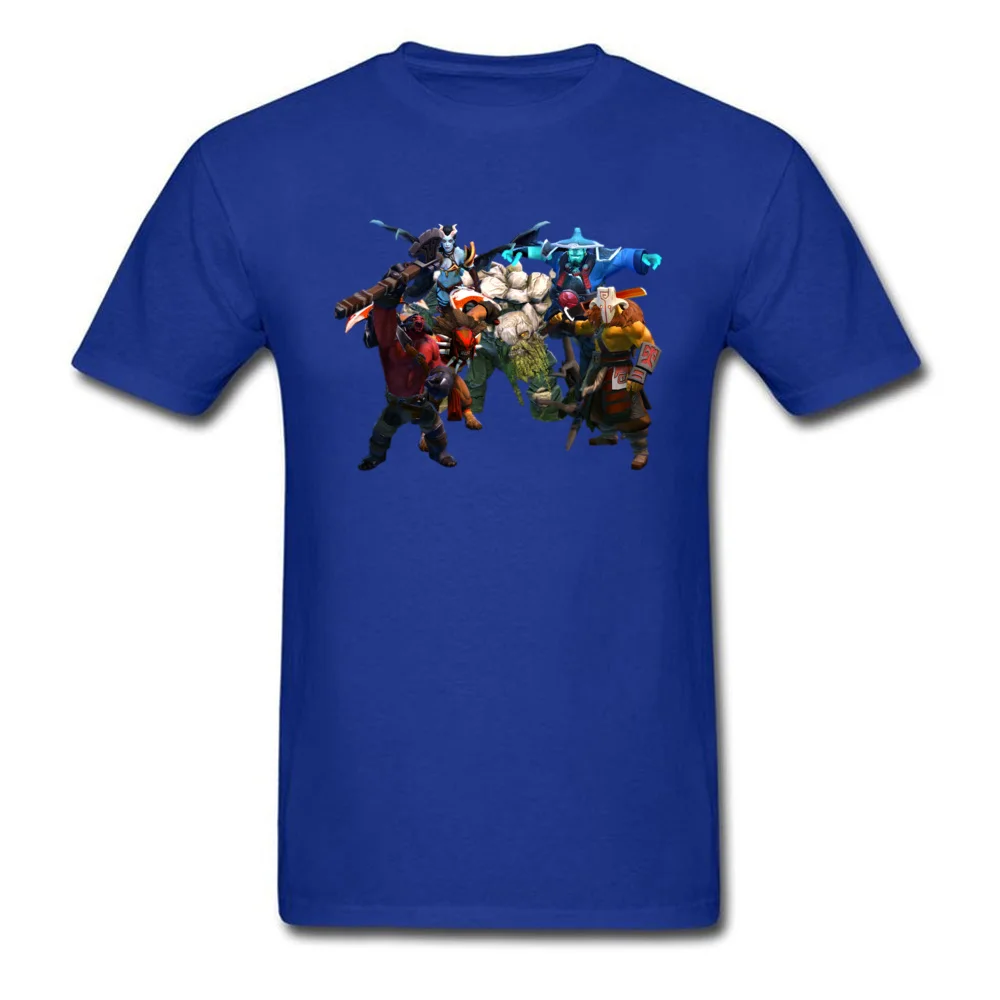 Comics Dota 2 Heroes Tops Shirt for Men Cute Summer O-Neck All Cotton Short Sleeve T Shirts Crazy Tees Drop Shipping Dota 2 Heroes blue
