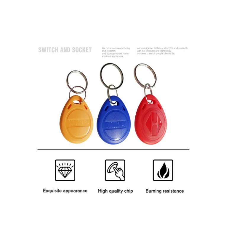 

RFID Keychain Stickers Card Tag Key 125khz ID Keyfob Access Control Time Attendance Sticker Fob Token Ring