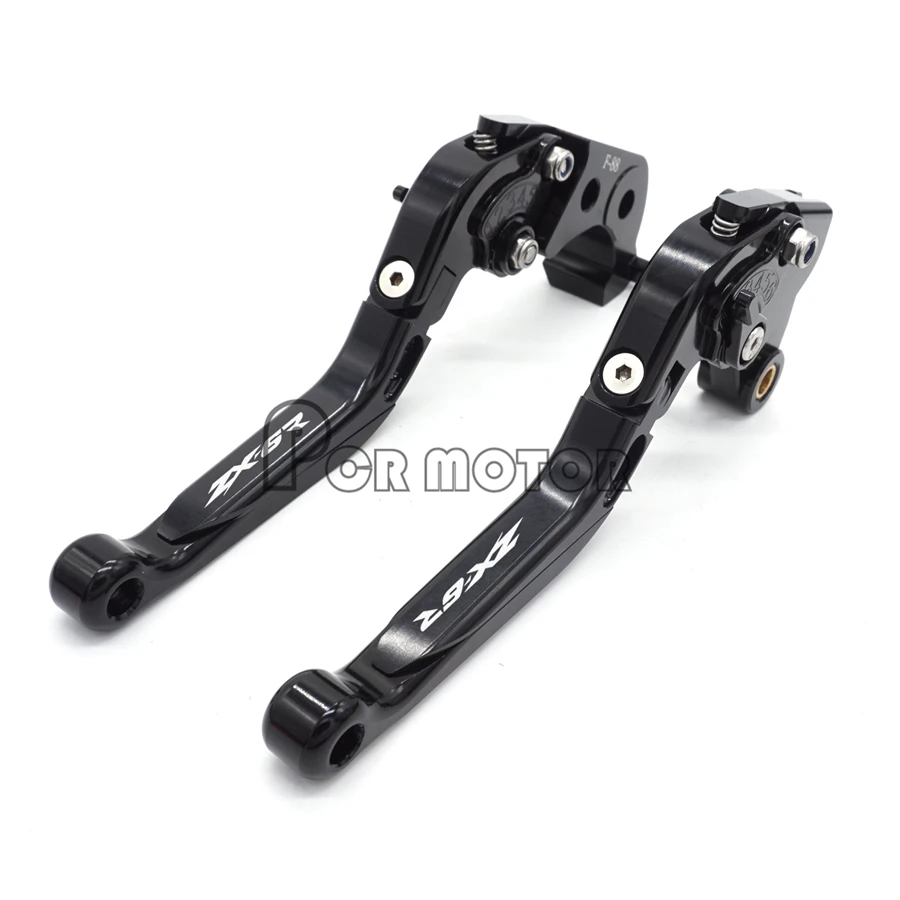 

High Quality Motorcycle CNC Extendable Adjustable Foldable Brake Clutch Levers For Kawasaki ZX6R ZX636 2007-2016 with logo