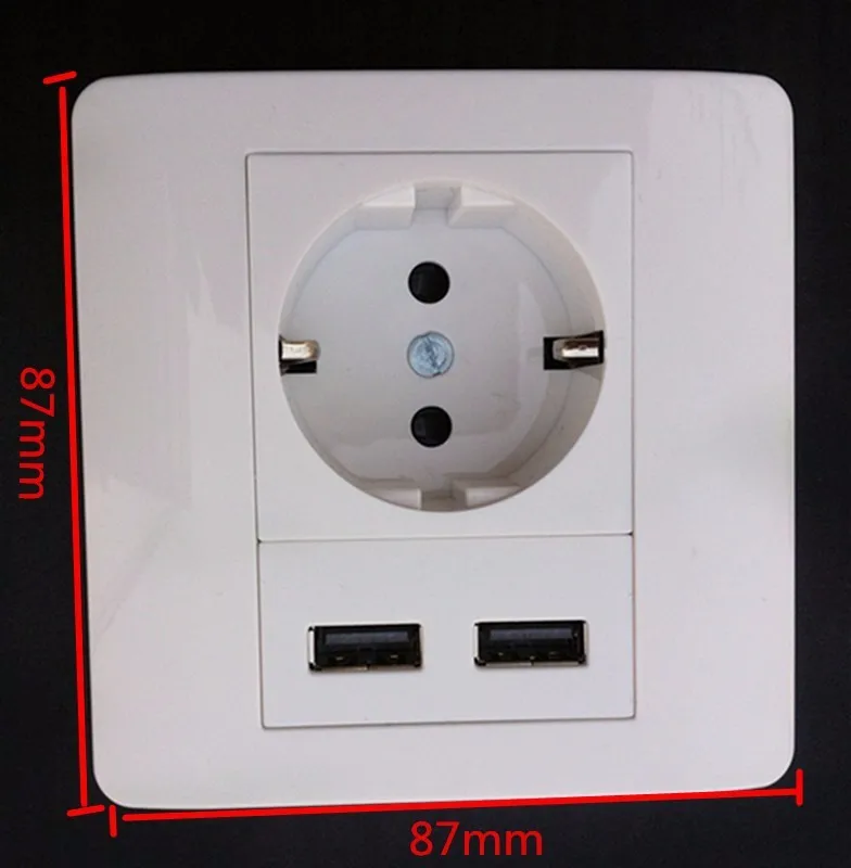 

Homekit 2100mAh Touch Switch Wall Charger Adapter EU Plug Socket Power Push Button Dual USB Port Outlet Panel Interruptor Touch