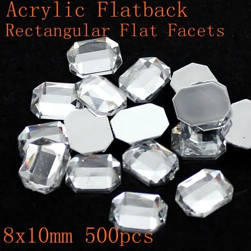 

Acrylic Rhinestones Rectangular Flat Facets Many Sizes Flatback Crystal Color Glue On Crafts Beads DIY Backpack Accessories