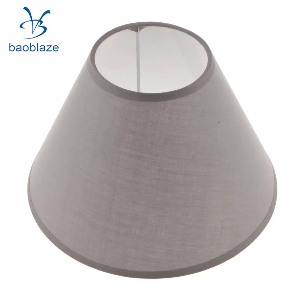 Set of 2, Simple Table Lamp Shade Bedside Lamp Light Shade Cover, Fabric Light Shade Style For Bedroom Study ( Flaxen & Gray )