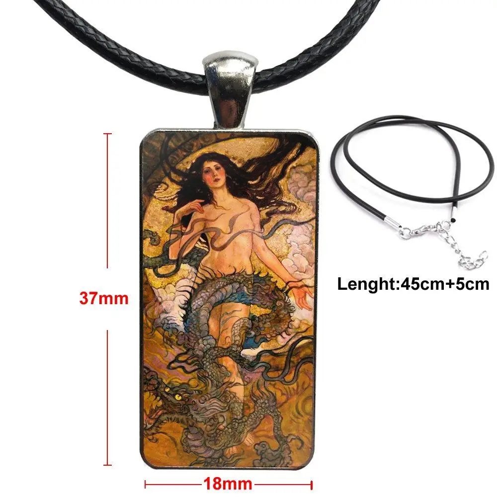 

Greek Mythology Angel Fashion Glass Cabochon Pendant Necklace With Women Stainless Steel Plated Statement Jewelry For Girls Gift