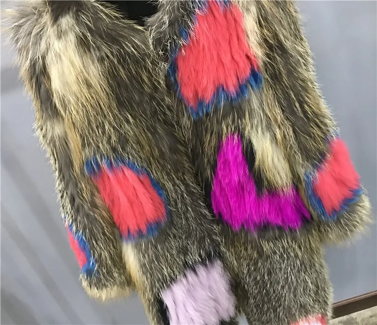 women real knitted fox fur coat long (20)
