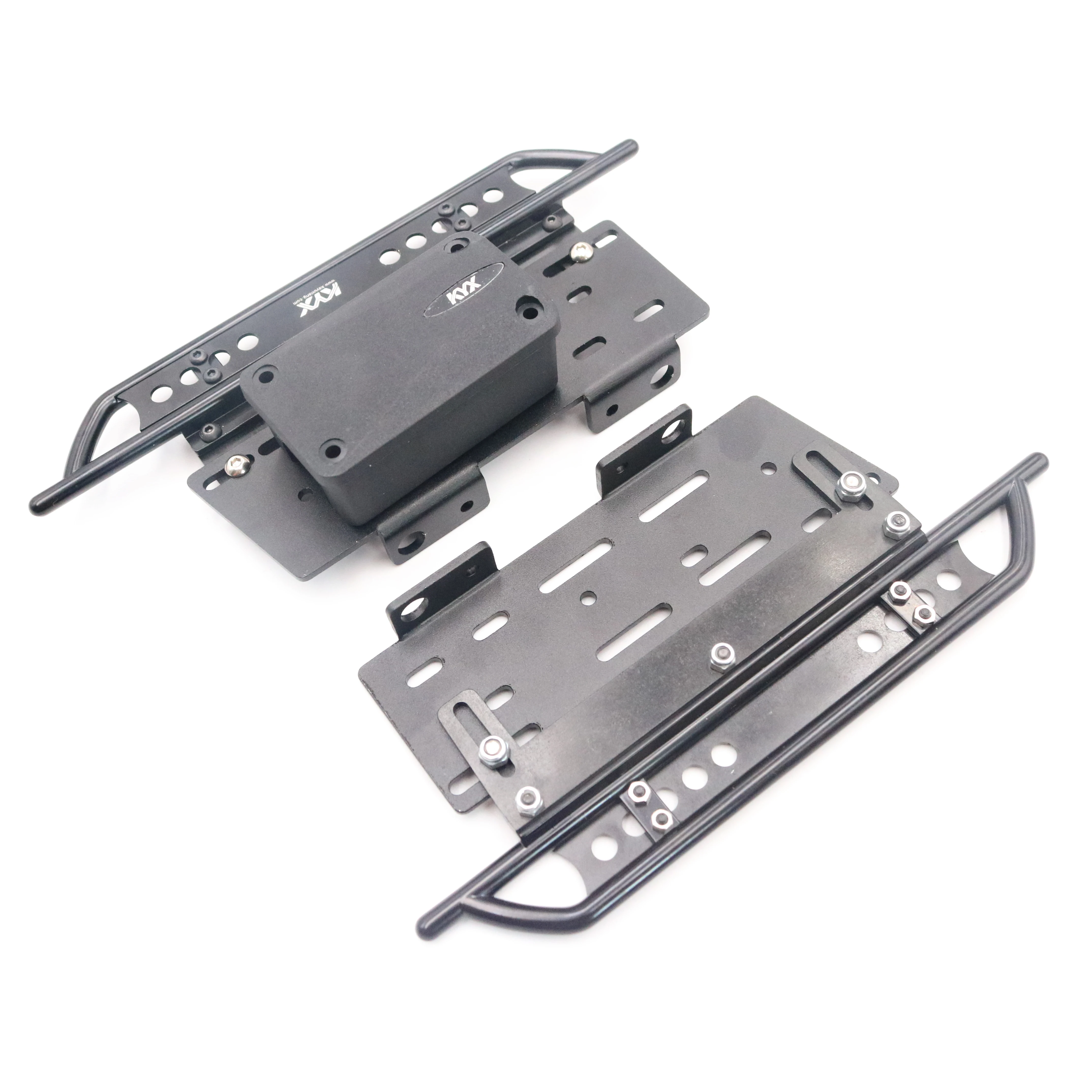 

KYX Racing Metal Side Step Running Boards Foot-Plate w/Receiver Box for RC Crawler Car Axial SCX10 II 90046 313mm Wrangler Body