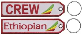 

Ethiopian Airlines Crew Embroidery Key Chain Motorcycle Lock Keychain Luggage Tag Keytag