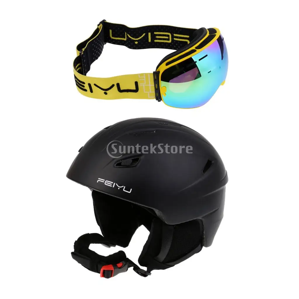 Pro Ski Helmet Skateboard Skiing Snowboard Winter Sport Helmet + Ski Goggles Anti-fog and UV protection