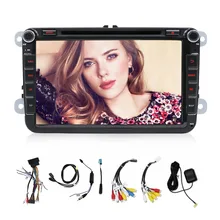 2 DIN 8 дюймов Quad Core Android 6.0 VW автомобильный DVD для Мужские поло Jetta Tiguan Passat B6 CC Fabia зеркало ссылка Wi-Fi Радио CD в тире